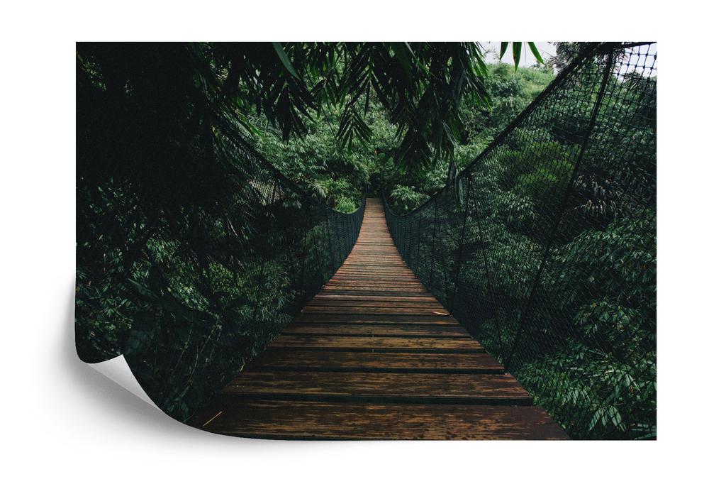 Photomural Suspension Bridge In A Forest Washable Fleece 405x270