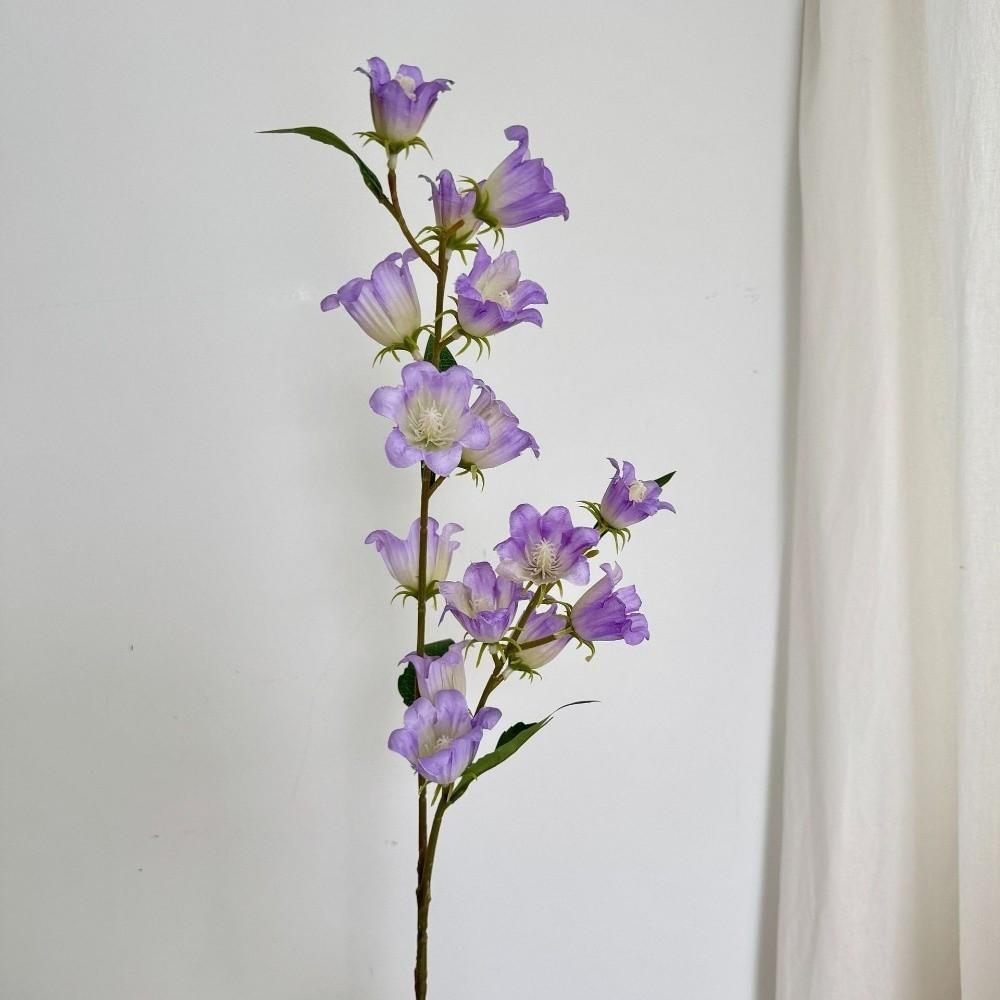 Новые 2 головки Искусственный Ландыш Цветок Шелк Декоративный Искусственный Цветок Длинная ветка Искусственные Фейковые растения Украшения для гостиной фиолетовый