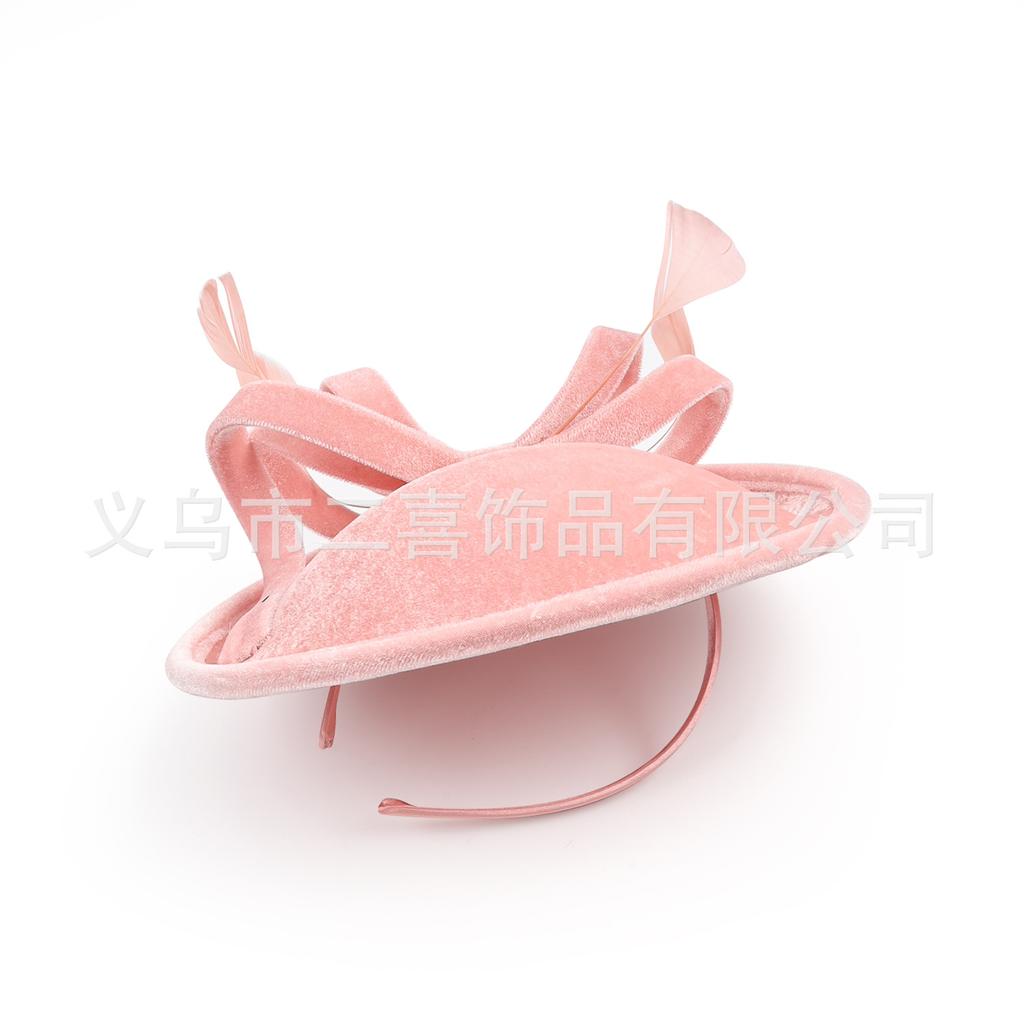 New Hot-selling European and American Exaggerated Top Hat Party Dance Christmas Headgear Velvet Dress Hair Accessories Head Flower