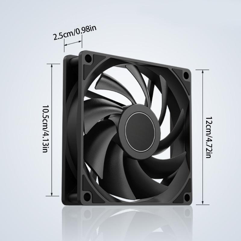 1200RPM Computer Case Quiet Fan 120mm Cooling Fan CPU Cooling Fan Light Quiet PC Fan Hydraulic Bearing Radiator
