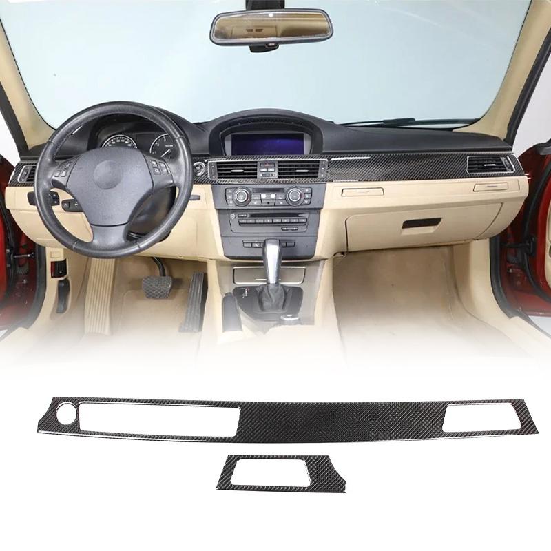 For BMW 3 Series E90 2005-2012 Soft Carbon Fiber Car Instrument Panel Panel Frame Decorative Sticker Interior Accessories L/R FQ4