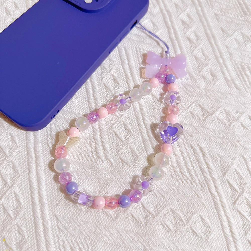 Pink Bear Bow Cell Phone Charm: Anti-Drop Lanyard & Wrist Strap