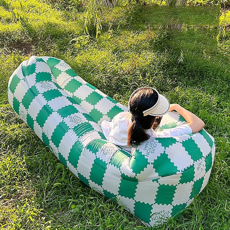 Outdoor Air Lazy Inflatable Sofa Bag Portable Camping Sofa Mattress Music Festival Concert Recliner
