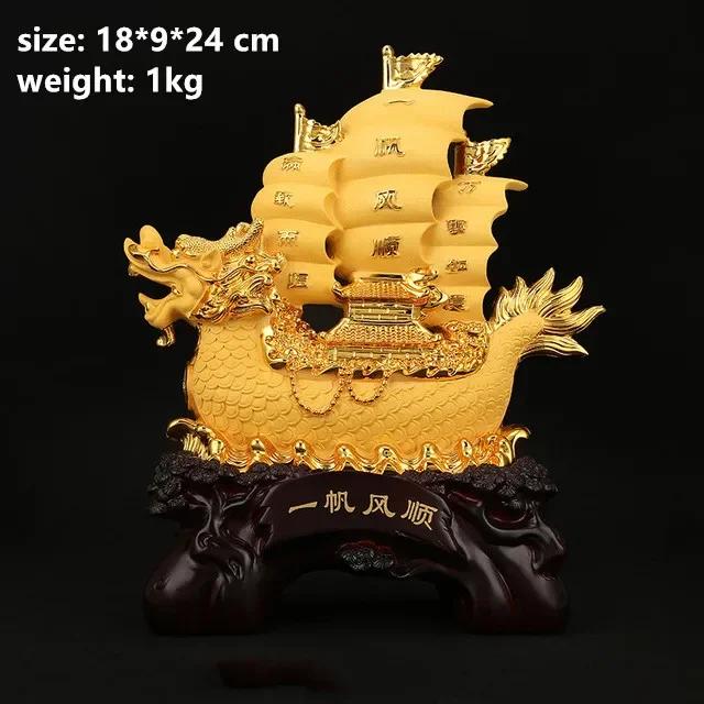 Chinese Style Sailing Sailboat Decoration Large Dragon Boat Office Living Room Decoration Housewarming Opening Gift