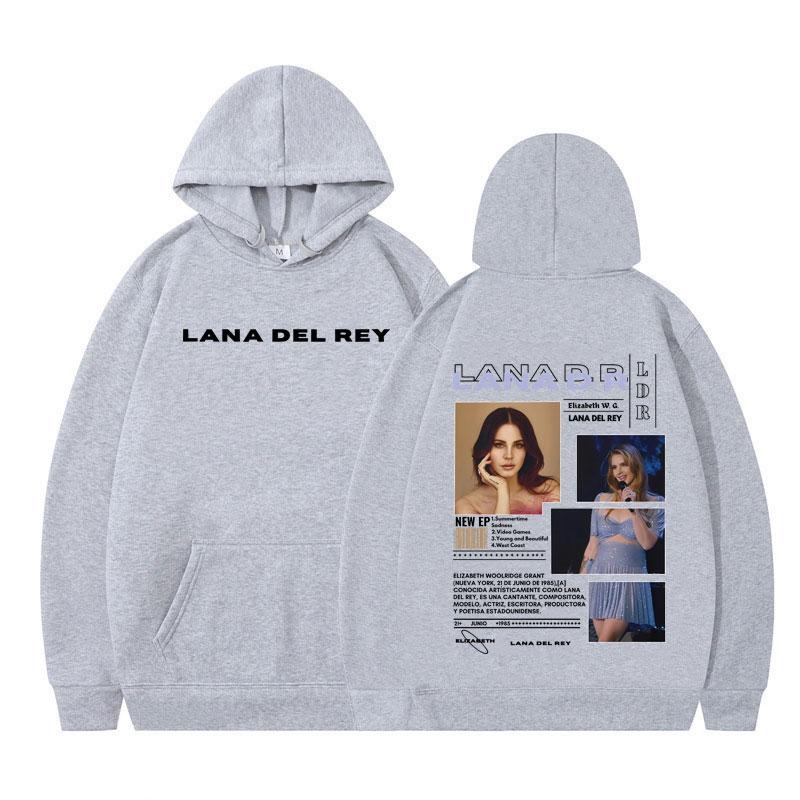 Lana Del Rey Hoodie mit doppelseitigem Print – Herren- und Damenmode im Harajuku-Stil – Lässiger Winterpullover mit langen Ärmeln – Hochwertiger Pullover