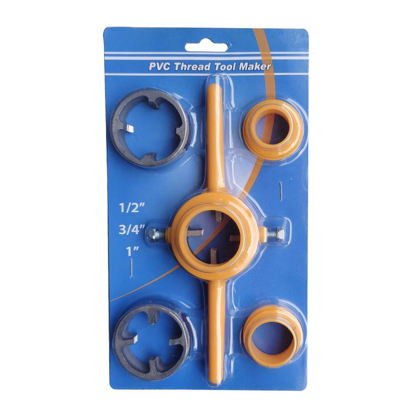

Набор из 6 предметов: метчики и плашки для пластиковых труб: Инструмент для нарезания резьбы 1/2 , 3/4 , 1 с ключом