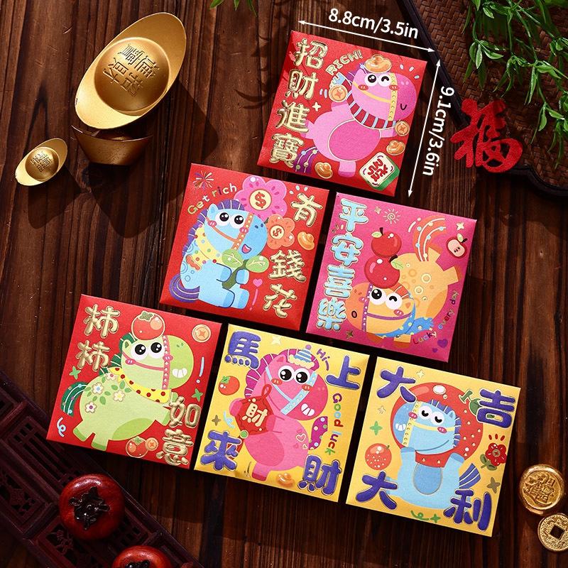 

Animation Horse Red Envelopes Chinese Latest Year Red Money Pockets Spring Festival Red Pockets Money Bags Gifts