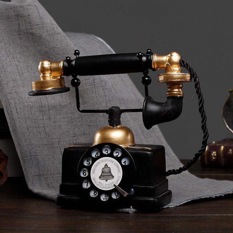 European Retro Telephone Ornament for Living Room, Wine Cabinet, TV Cabinet, or Office Display.