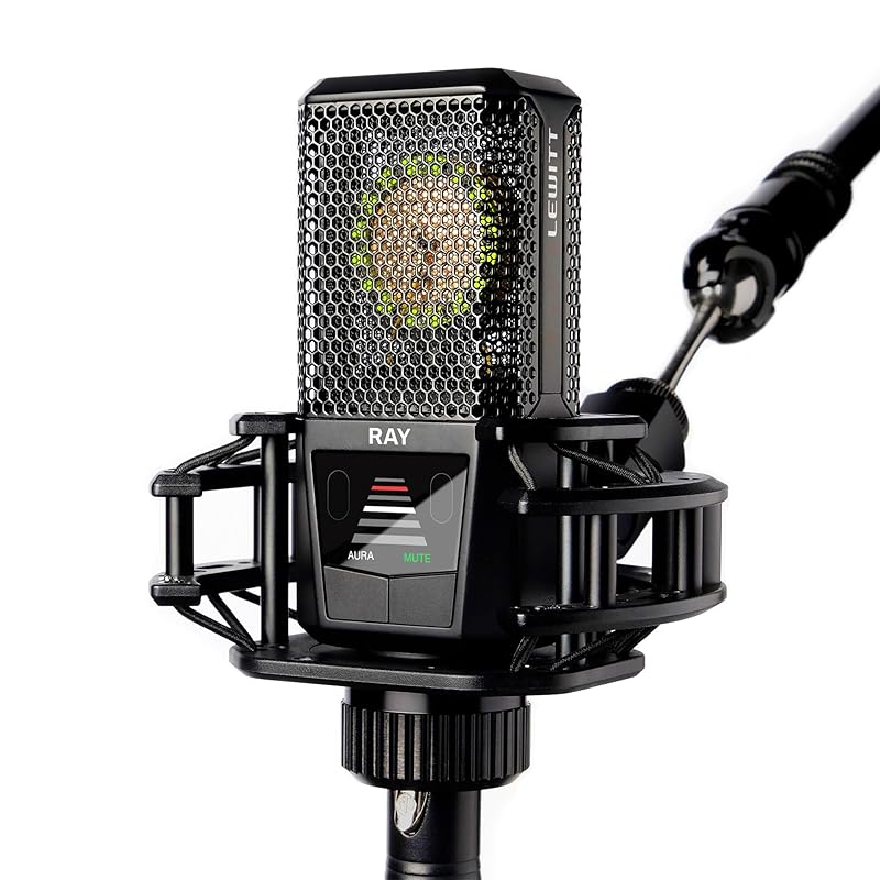 

Lewitt RAY microphone With audio autofocus - Mute at distance and mute button Studio quality for podcasts, streaming, content and music - 1 inch