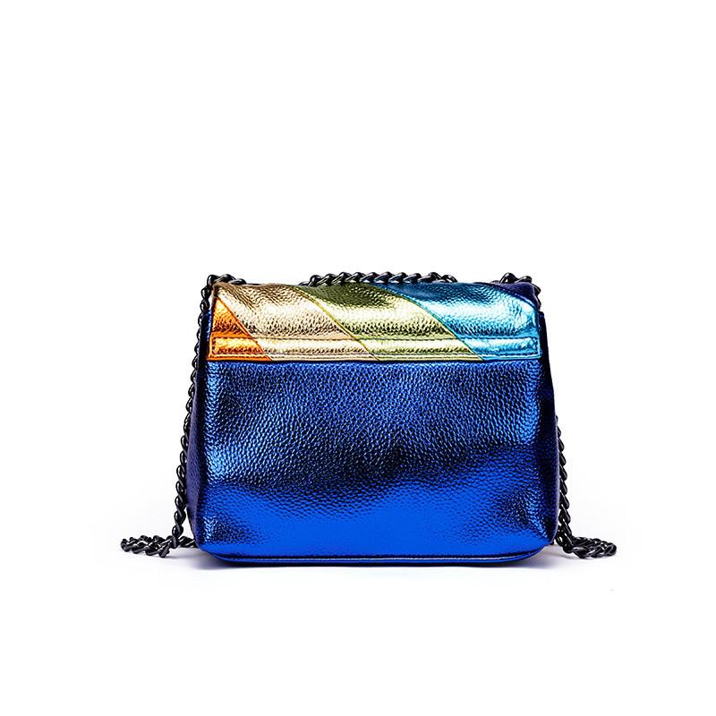 Elegant Kurt Geiger Rainbow Multi-color Shoulder Bag Fashionable Vintage Design With Chain Accents