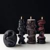 DIY Relief Snake Pillar Candle Mold Halloween Creative Aroma Candle Plaster Silicone Mould Handmade Candle Making Supplies