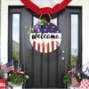 Colorful Welcome Wooden Sign With Usa Stars And Stripes Perfect For Decor Holiday