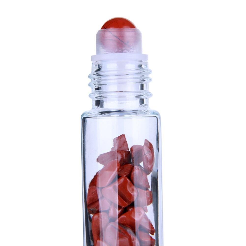 10pcs/set Transparent Glass Essential Oil Gemstone Roller Ball Bottles Perfume Bottle Refillable 10ml