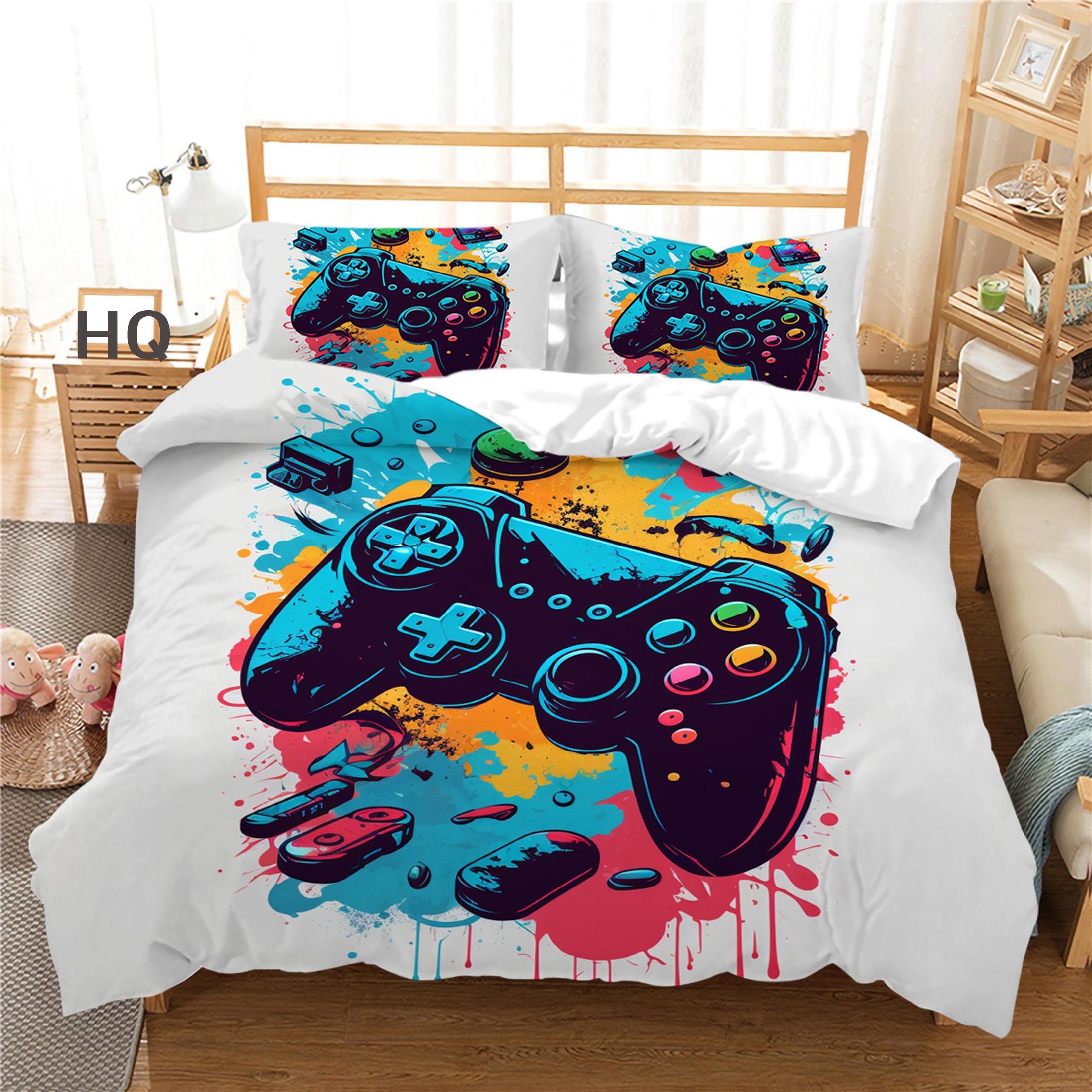 

3D-плеер, постельное белье, игровая ручка, пододеяльник, 2 или 3 двуспальные кровати, односпальная кровать, полноразмерный игровой автомат, постельное белье с принтом, украшение для дома Baby 100x135cm