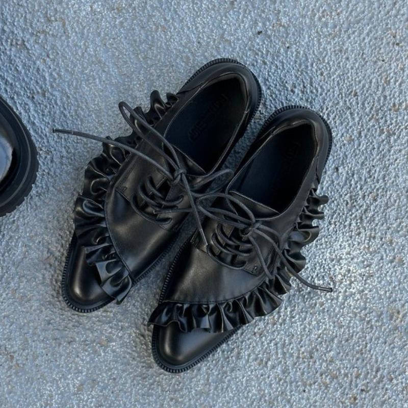 

Модная весенняя классическая женская обувь на шнуровке, туфли на среднем каблуке с острым носком, массивные туфли-лодочки, дизайнерская летняя новинка 2025, женские туфли для платья 35 чёрный