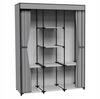Textile Wardrobe with 8 Shelves Anthracite with Curtain for Clothes