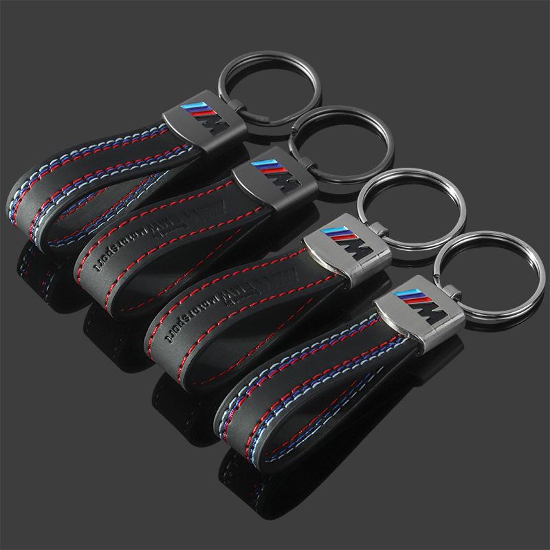 Leather Car Emblem Key Fobs Keyring Keychain Decoration For Bmw M Performance G30 G32 Auto Interior Modification Car Accessories cysh69