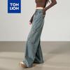 Tangshi Women's Loose Wide-Leg Workwear Jeans