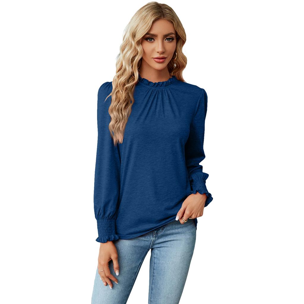 Ladies' New Versatile Work Four Seasons Leisure Daily Sexy Beautiful Loose Top Long Sleeve T-Shirt