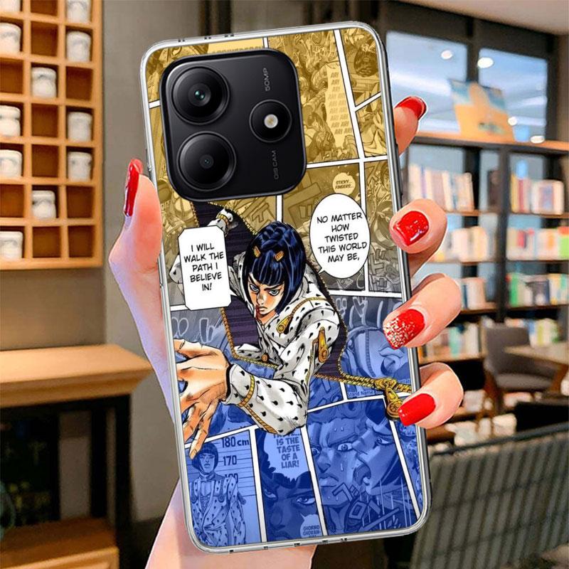 JoJo Adventure Bruno Buccellati Phone Case For Xiaomi Redmi Note 15 14 13 12 11 10 Pro Plus 14S 12S 11S 11T 11E 10S Soft Fundas