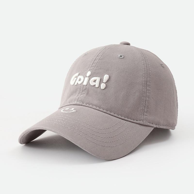 Cotton Baseball Cap With Embroidered Letters Sun Protection For Adults