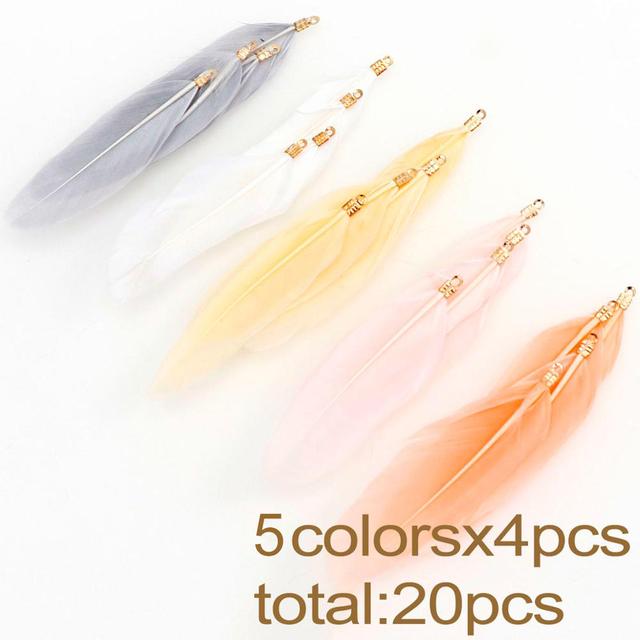 20 stk/pose 17 farger Naturlig gåsefjær Charms Anheng Ørepynt Charms For Diy Halskjede Armbånd Smykker Making 60 -70cm
