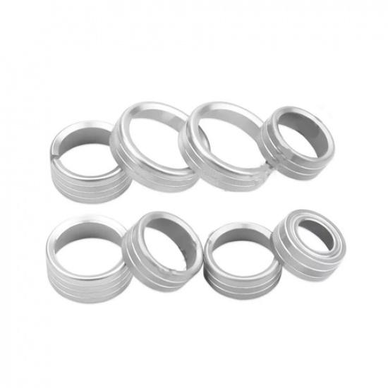 8x Silver Center Console Control Switch Knob Trim For Chevy Silverado 2014-2018