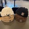 Autumn Winter Corduroy Baby Brimless Hat Solid Color C Letter Toddler Kids Docker Cap Hip Hop Boys Girls Adjustable Melon Beanie