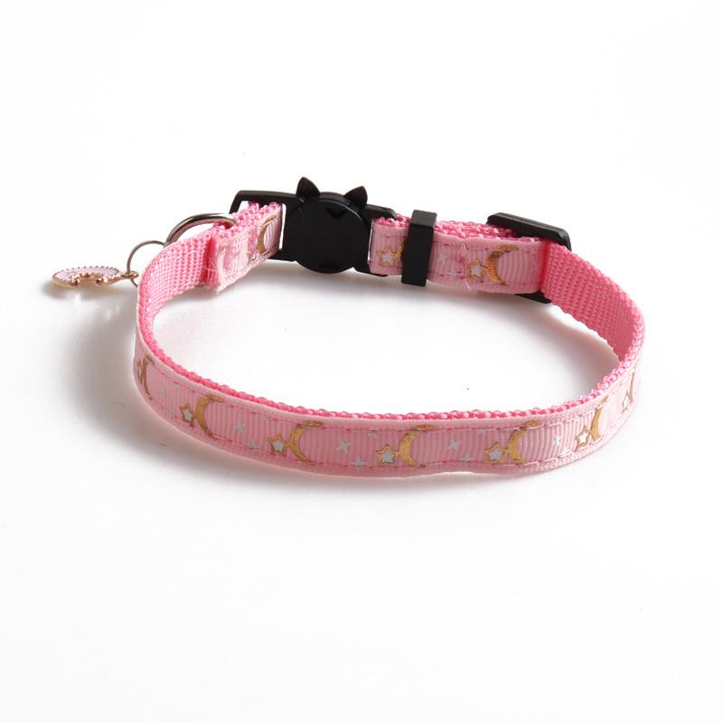 New Pet Collar with Star Moon Pendant Durable Nylon Dog Collar Adjustable for Cats Dogs Accessories for Small Dogs Dog Leash