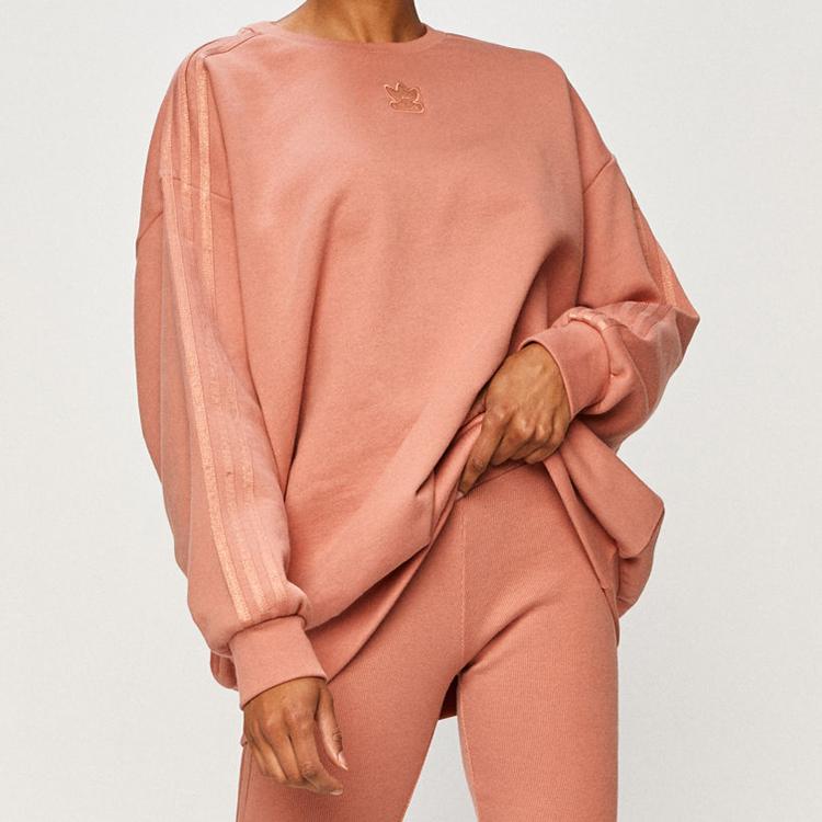adidas Originals Sweatshirts Women's Smoke Gray Pink Crew Neck Moderate Regular GM6696