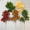 Green Leaves Artificial Pine Branch Handmade Craft Realistic Design Fake Pine Leaves Plastic Material Green Color