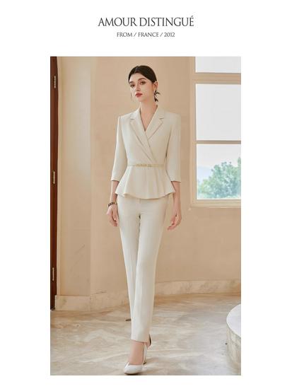High-End Light-Colored Professional Office Suit for Medical and Beauty Professionals