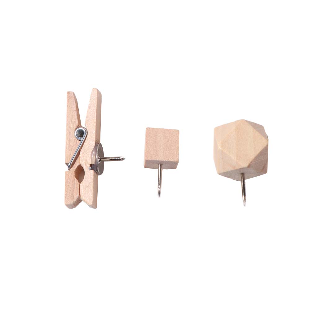 114Pcs Decorative Drawing Thumb Tacks Various Style Cork Board Thumbtack Wood Push Pins  Office