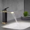KAWAL Luxury Antique Design Basin Faucet Black Golden Waterfall Bathroom Mixer Modern Deck Mounted Basin Faucet