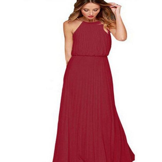 Sleeveless Bridle Pleated Fashionable and Sexy Dress