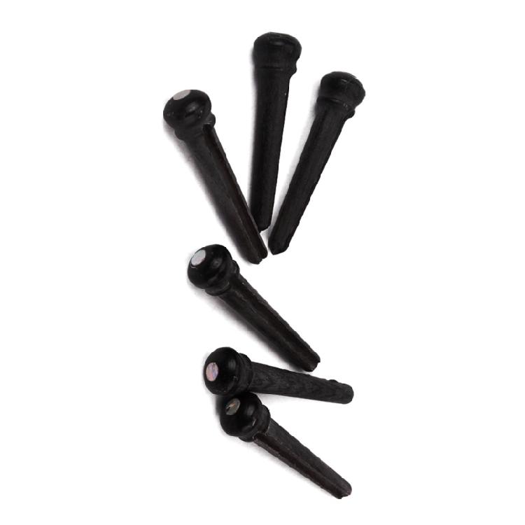 6Pcs Fixed Vertebra Guitar Bridge Pin Ebony Wooden Guitar Bridge Pin Easy Use
