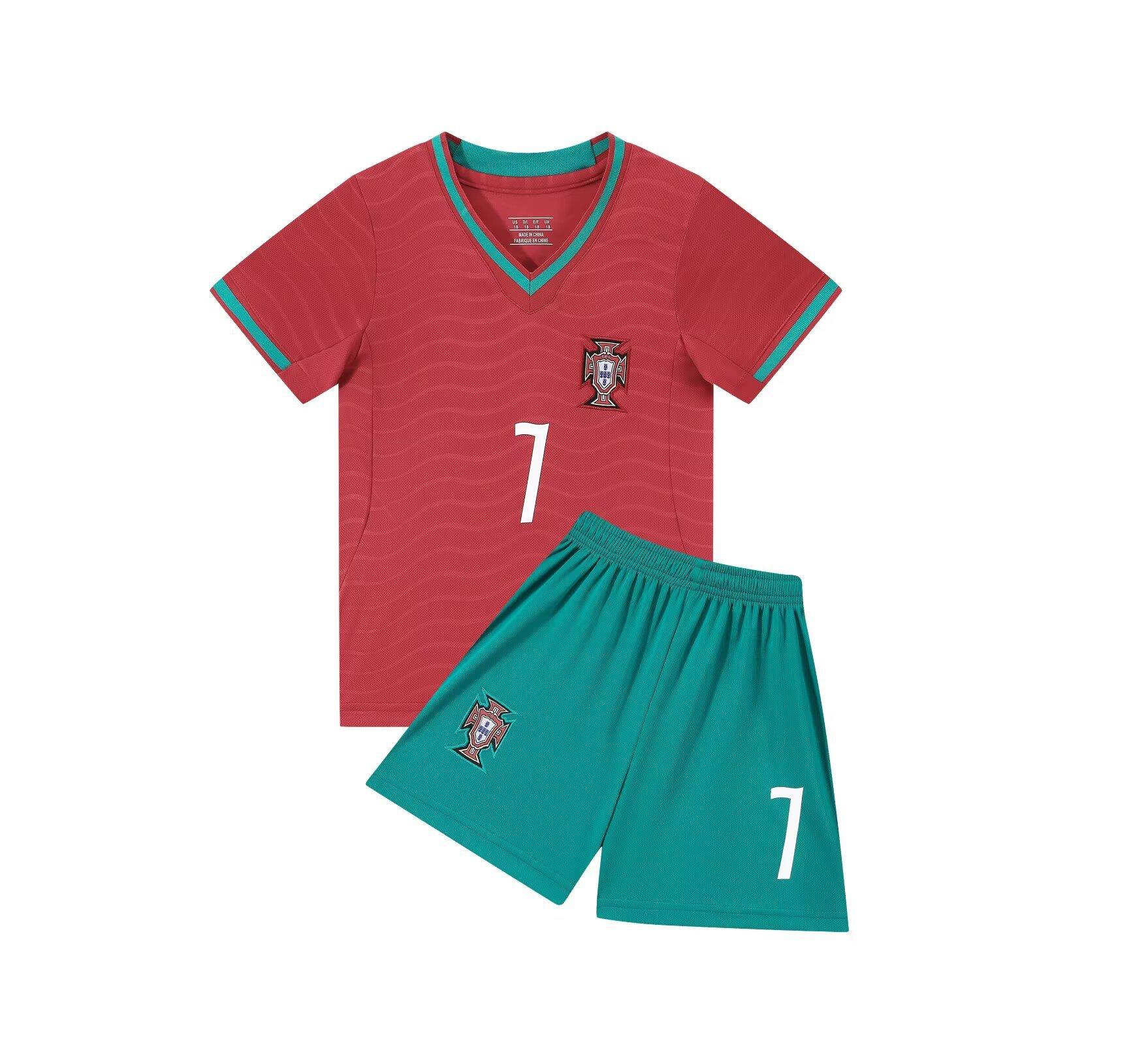 

27 Portugal Home Court No. 7 (Green Pants) National Team Football Jersey Children S Clothing Children S Set Size 14-30 14 yards/90