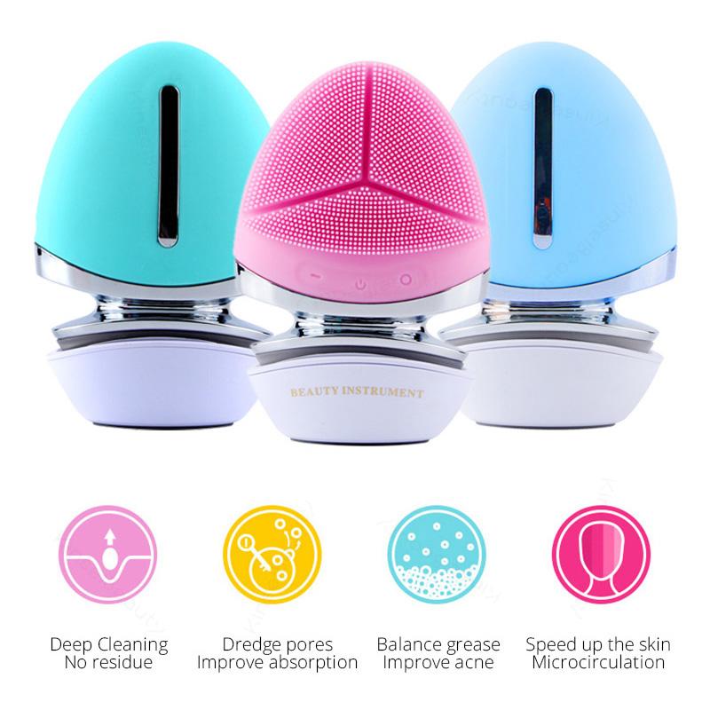 Facial Cleansing Brush Electric Facial Cleanser Washing Brush Mini Electric Facial Brush Waterproof Microcurrent Facial Brush