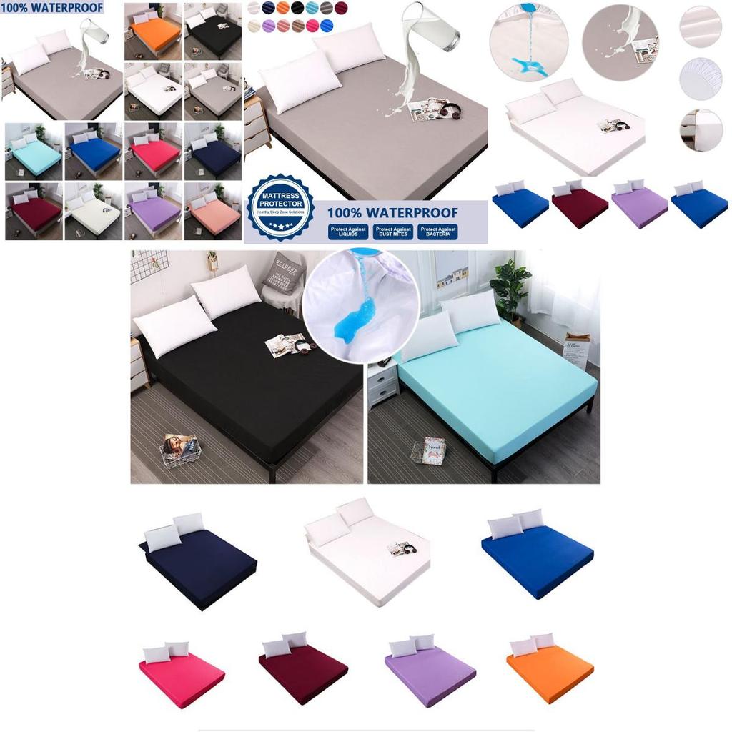 Waterproof Top Smooth Mattress Protector Dustproof Mites Bacteria Sheet Fitted