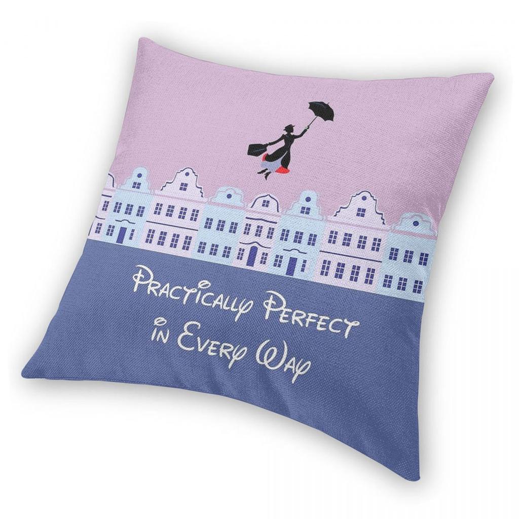 Mary Poppins Practically Perfect Square Pillowcase Polyester Linen Velvet Creative Zip Throw Pillow Case Home Cushion Cover