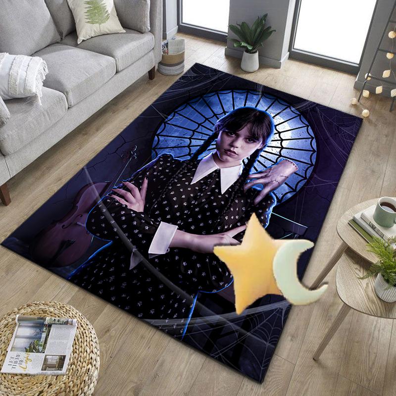Wednes-day Gothic Family Reunion Office Rug Chair Mat, Game Carpet, Suitable for Front Door, Bedroom, Living Room, Desk, Holiday Gift