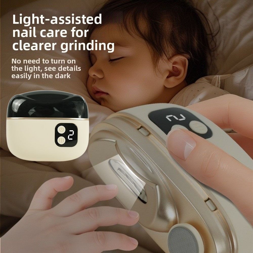 With LED Automatic Nail Trimmer Safe Design Nail Polisher Baby Toes Nail Clipper For Toddlers