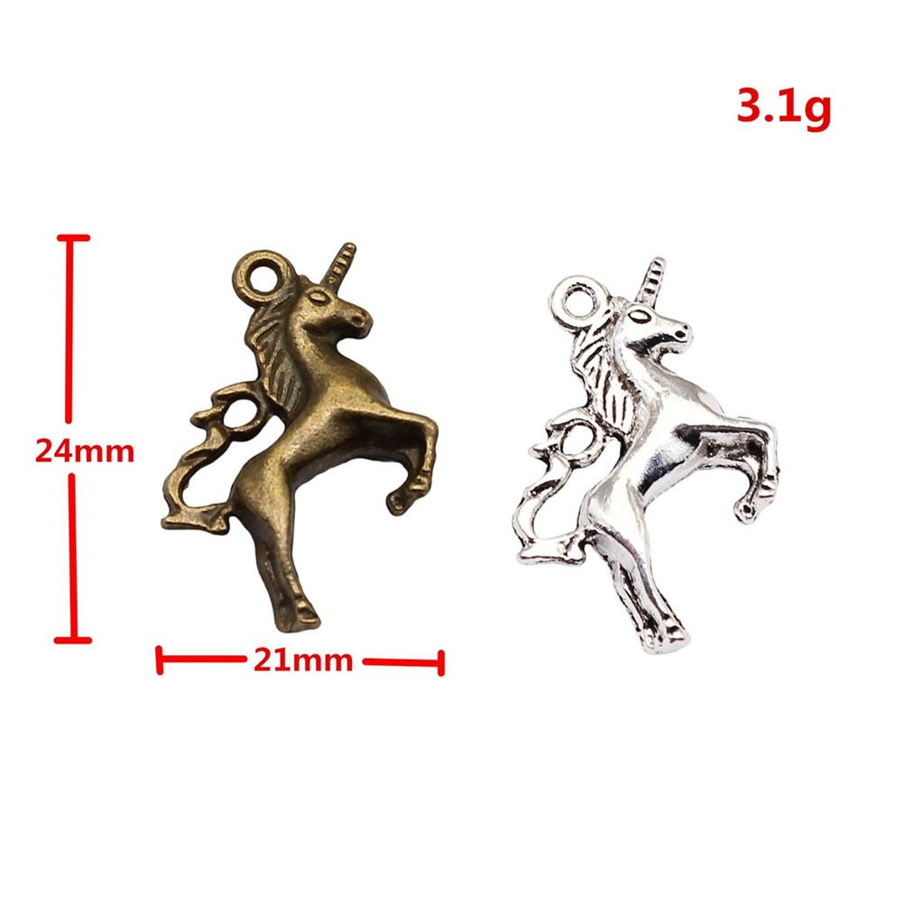 Vintage Unicorn Head Charms Alloy Pendants For Jewelry Making Handmade Craft Supplies