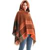 European & American Herringbone Women's Hooded Poncho Pullover (Spring, Autumn, Winter Collection)
