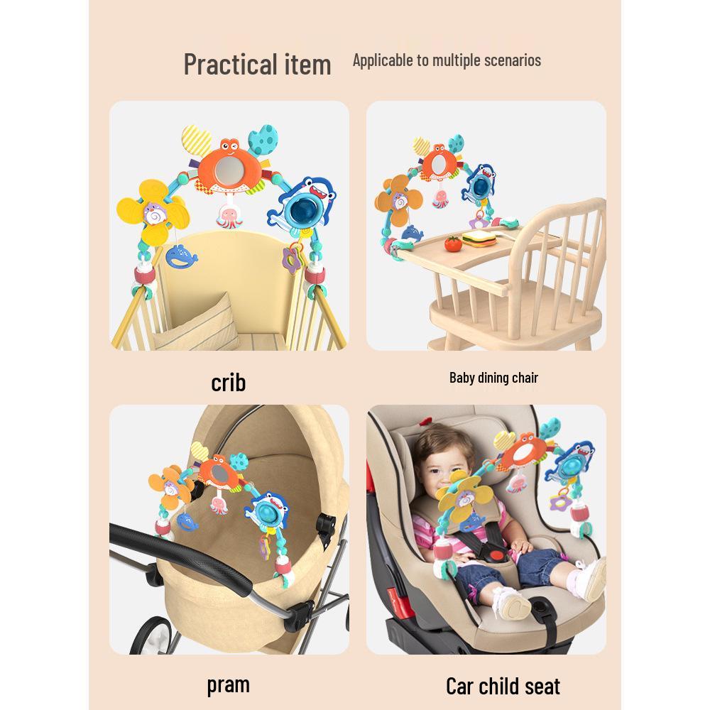 Frete grátis: Móbile de Berço Oceano Chocalho para Bebês e Crianças Pequenas - Pingente de Carrinho Educacional Calmante para Crianças de 1 Ano