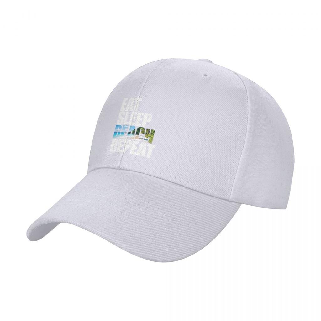 Eat Sleep Beach Repeat Baseball Cap Hat Beach Mountaineering Military Tactical Cap Custom Caps Unisex Women's