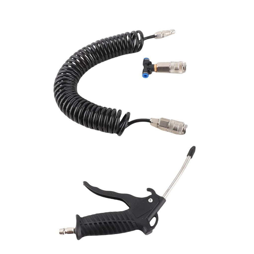 Black Air Duster Gun Pneumatic Wind Blowing Kit Set with Small EU Connector PU Hose