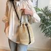 Hollowed-out Handheld Drawstring Style Women's Woven Vintage Fashion Niche Versatile Shoulder Crossbody Bucket Bag