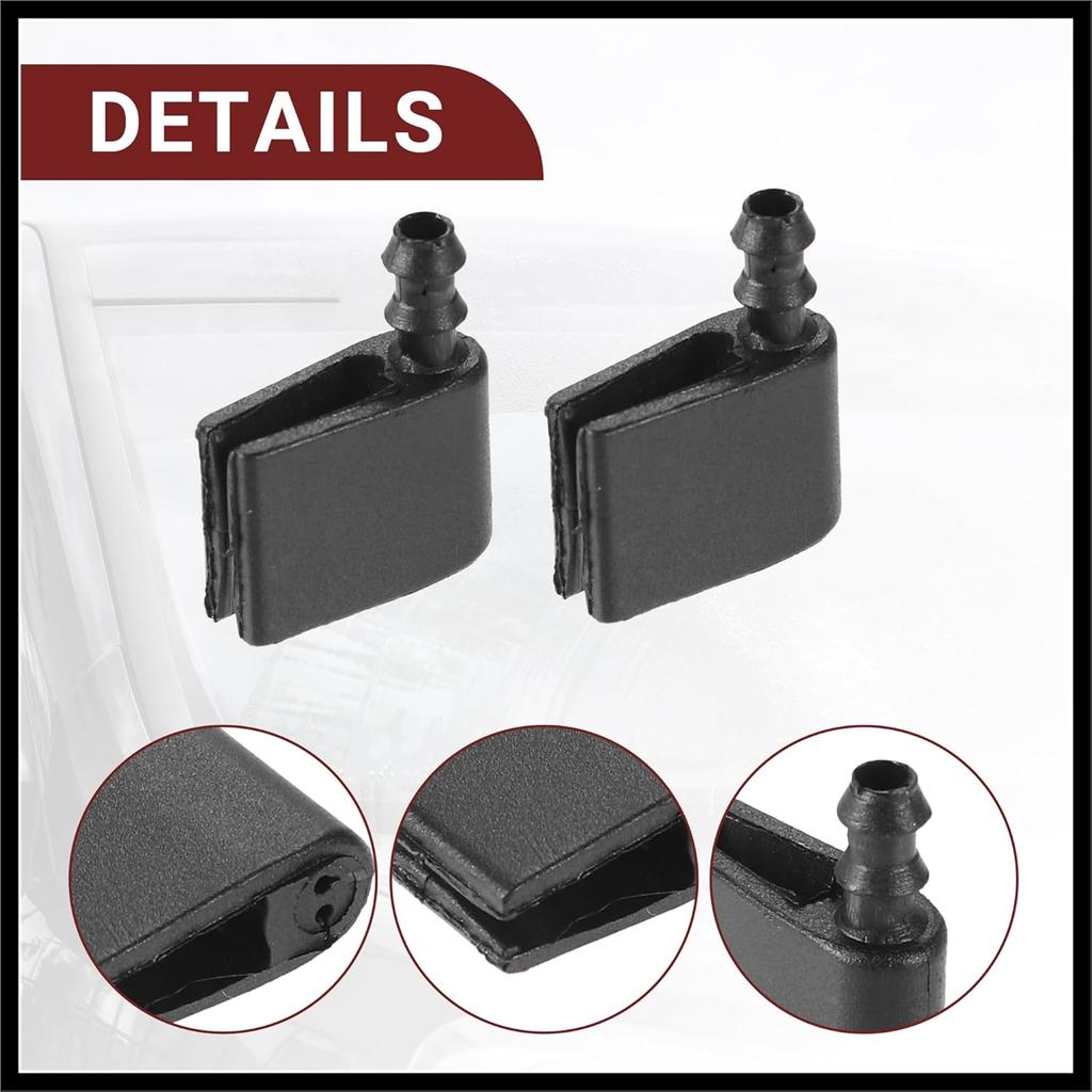 Windshield Washer Nozzle for Mercedes-Benz Sprinter Durable No.2E1955985 Windscreen Washer Sprayer Nozzle Black Front with Hose and Connectors 1 Set