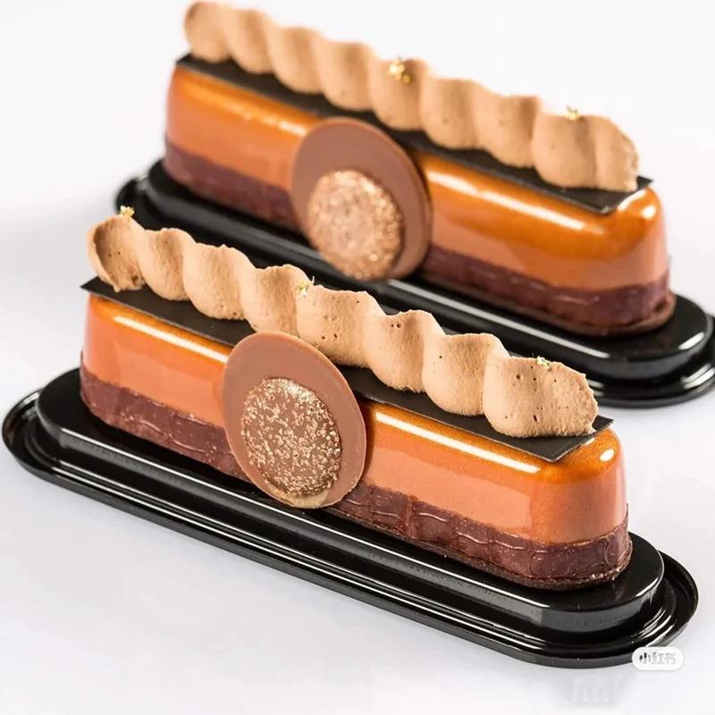 8 Cavity Strip Silicone Cake Mold For Sausage Chocolate Mousse Ice Cream Pastry Dessert Bread Bakeware Pan Decorating Tools